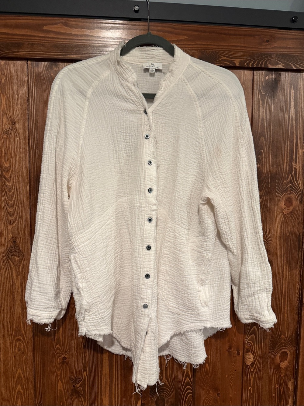 Light Cream Button-Down Gauze Shirt - Women's Casual Top